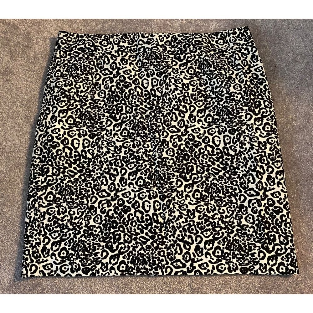 Ann Taylor Womens Leopard Print Pencil Skirt Size 18